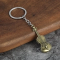 Portachiavi vintage a forma di violino in bronzo con dettagli musicali realistici - Bronzo Antico