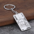Hip hop style silver 500 Euro banknote keychain in retro alloy metal on a rustic surface - Oxidized White Gold Tone