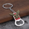 Llavero abrebotellas águila con esmalte rojo y relieve de águila en bronce vintage - Bronce