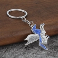 Portachiavi cavallo pegaso mitico blu con motivo stellato in lega di zinco - Blu