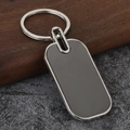 Detail of silver metal bottle opener keychain with blank sublimation insert on stone - Rectangle