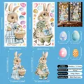 Detail of 38-piece Easter rabbit window stickers set with eggs and floral patterns - Easter Bunny & Eggs (FHJ2633AB) / 30cm*60cm*2 Sheets (38 Pcs)