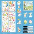 Detailed size specifications for 6-sheet Easter rabbit and egg static window stickers - Easter Static Clings (FHJ2647) / 20cm*30cm*6 Sheets (OPP Bag)
