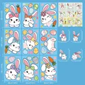 Detail of 9-sheet Easter window stickers set with rabbits and eggs, each 20x30cm - 20x30cm*9 Sheets (70 Pcs) / Easter Cartoon Rabbit (FHJ2639)