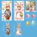 Specifiche adesivi pasquali con dimensioni dettagliate e layout del set da 39 pezzi - Adesivo Elettrostatico di Pasqua (FHJ2637)