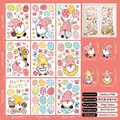 Detail of 9-sheet Easter window clings with gnome and rabbit motifs for glass decor - 9 Sheets 124 Pcs Set