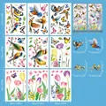 Set of 9 butterfly and hummingbird static window clings showing 20x30cm sheet dimensions - Spring Static Cling (CJ2606) / 20cm*30cm*9 Sheets