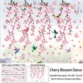 Détail d'autocollants de cerisier et oiseaux avec spécifications de taille 30x90cm - 30cm*90cm*2 Feuilles (Emballage en Rouleau) / Fleurs de Cerisier et Oiseaux (CJ2610AB)