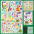 9-sheet set of back to school window clings with birds and school bus patterns - Back to School Theme (KXJ23002) / 20x30cm (Set of 9)