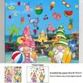 Detail view of summer beach gnomes window stickers with 35x70cm product dimensions - Summer Static Cling (XJ2601AB) / 35cm*70cm*2 Sheets
