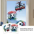 Detailed set of 3 watercolor soccer wall stickers featuring dynamic football player shots - Soccer Player Splash Ink 3-Piece Set (ZQ2612ABC)