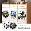 Detail of 2026 World Cup soccer wall stickers showing layout dimensions and DIY application - Soccer Graffiti Style (ZQ2611ABC) / 30cm*30cm*3 Sheets