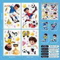 Detailed view of 4-sheet 2026 soccer window clings set with cartoon kids and trophy graphics - World Cup Soccer (ZQ2616) / 30x20cm X 4 Sheets