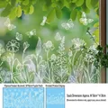 Vista de pegatinas estáticas de flores y libélulas blancas sobre cristal de ventana - Estática de Primavera (CJ2624) / 60cm*30cm*1 Hoja