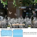 Detalle de vinilos de flores y mariposas para ventanas con dimensiones del set - Juego Estático de Primavera (CJ2624-2pcs) / 60cm*30cm*2 Hojas