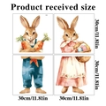 Easter bunny wall stickers set featuring rabbits with carrots and eggs in 30cm size - Watercolor Bunny Layout (FHJ2664) / 30x30cm (4 Pcs)