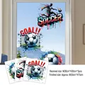 3D soccer wall stickers set with goal and player silhouettes for glass window decor - Sports Silhouette Decor Style (ZQ2612ABC)