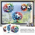 Detailed 3D soccer wall stickers set with floral patterns and 30x30cm size specifications - Creative Soccer Tree Style (ZQ2613ABC)