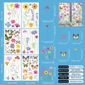 Detailed size guide for 6-sheet butterfly floral window clings with double-sided printing - Spring Static Cling (CJ2618) / 30cm*20cm*6 Sheets