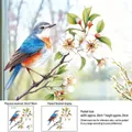 Dettaglio dell'adesivo con uccello e fiori bianchi con dimensioni di 30x30cm - Uccello Orchidea Bianca (CH33606) / 30cm*30cm*1 Foglio