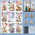 Cartoon Bunny Eggs Flowers Style (F11)