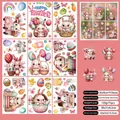 Watercolor Bunny Eggs Rainbow Style (F09)