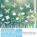Detaillierte Ansicht der 30x60cm weißen Blumen- und Schmetterlings-Sticker für Glasdekor - 30cmx60cmx1 Blatt