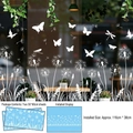 Details von weißen Löwenzahn- und Schmetterling-Fensteraufklebern mit Maßangaben - 2 Blätter (30x60cm)