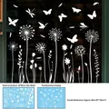 Detail of white dandelion and butterfly wall stickers with size dimensions for home decor - 40cm*60cm*1 Sheet (Cotton Stick Roll) / White
