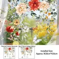 Spring floral wall stickers with colorful roses and butterflies for glass doors - 1 Sheet Set (CH33104) / 30*30cm