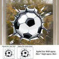 Adesivo da parete 3D pallone da calcio effetto vetro rotto per camera, misura 30x30cm - Finestra Rotta di Calcio 3D (ZQ2601) / 30cm*30cm*1 Foglio (sacchetto opp)