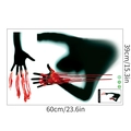 Detail of Halloween bloody handprints and shadow figure wall sticker with size dimensions - Halloween Horror Bloody Hand Silhouette / 39CM*60CM