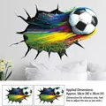 3D soccer player wall sticker showing realistic broken wall effect for home decor - 3D Soccer Stadium Broken Wall (ZQ2604)