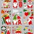 Pegatinas navideñas de gnomos para ventana con muñecos de nieve y árboles festivos - Combo de Gnomos de Navidad (HTJD2302) / Juego de 9 Hojas (20*30cm)