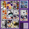 Set of 9 double-sided Halloween window static stickers with pumpkins and ghosts - Classic Halloween Elements Style (Style A - Set of 9) / 20x30cm (9 Sheets)
