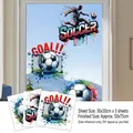 Set of 3 World Cup soccer wall decals with player silhouettes for room decor - Soccer Silhouette and Net Set (ZQ2612ABC)