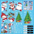 9-sheet set of double-sided Christmas window clings featuring Santa and reindeer designs - Christmas Static Window Sticker A04