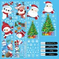 Detail set of 9 static Christmas window clings with 192 snowflakes and Santa motifs - 20X30cm*9 Sheets / Christmas Theme Set (SD23004)