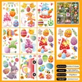 Detail of 9-sheet Easter window clings set with bunny, gnome, and eggs patterns - Easter Gnomes Eggs Set (FHJ2326) / 20x30cm 9 Sheets