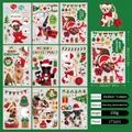 Set di 9 vetrofanie natalizie statiche bifacciali con 171 decorazioni festive a tema cani - Stile A (Tema Cane)