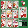 Set di 9 fogli di adesivi natalizi elettrostatici con Babbo Natale e renne 20x30cm - Stile D