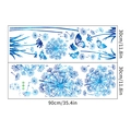 Vinilos decorativos de dientes de león azules y mariposas, dos hojas de 30x90cm de arte - 30x90cmx2 Hojas / Color Cielo Estrellado