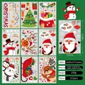 Christmas static window clings set featuring 115 pieces of Santas, snowmen and reindeer - Style F