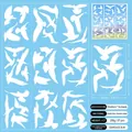 Pack de 9 pegatinas colibrí para ventanas con 37 vinilos estáticos blancos de cristal - Colibrí Blanco