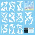 Pack de 9 pegatinas colibrí para ventanas con 37 vinilos estáticos blancos de cristal - Colibrí Blanco