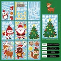 Christmas window static stickers set with 9 sheets of Santa and Reindeer patterns - Style G