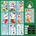 9-sheet set of Christmas window static stickers featuring Santa, snowman and reindeer - Style H