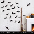 Set of 12 black 3D Halloween bat wall stickers for festive home background decoration - Halloween Bat B (Set of 12)