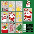Christmas static window stickers set with 9 sheets of Santa and Reindeer motifs - Style J