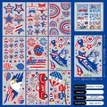 Detail view of 9 sheets of American Independence Day static window clings with festive designs - Independence Day Eagle Style (DLR23006)